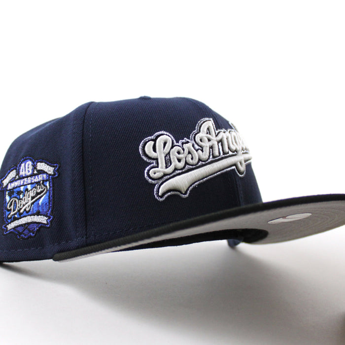 Los Angeles Dodgers 40th Anniversary New Era 59Fifty Fitted Hat (Oceanside Blue Black Gray Under Brim)