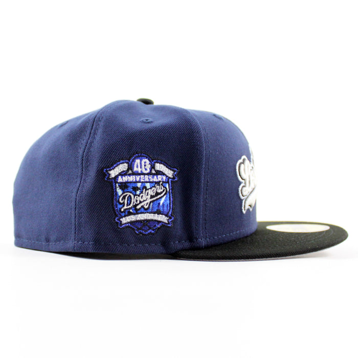 Los Angeles Dodgers 40th Anniversary New Era 59Fifty Fitted Hat (Oceanside Blue Black Gray Under Brim)