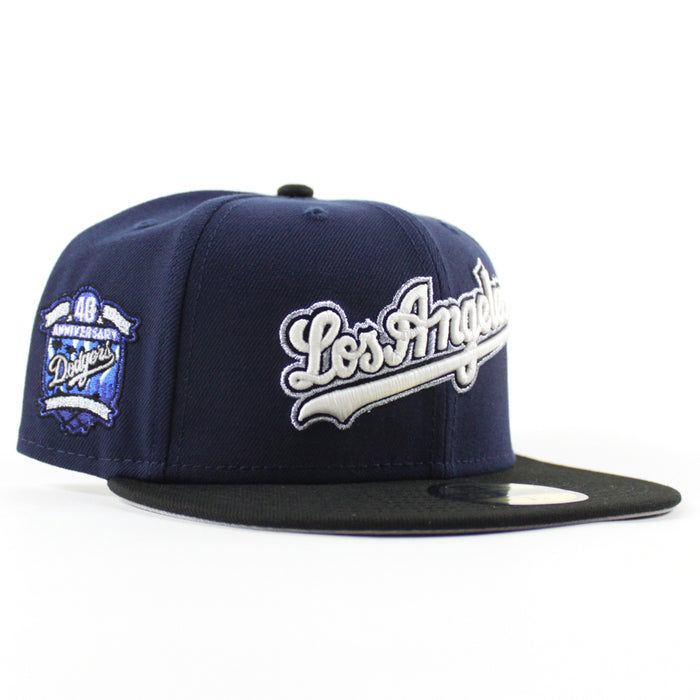 Los Angeles Dodgers 40th Anniversary New Era 59Fifty Fitted Hat (Oceanside Blue Black Gray Under Brim)