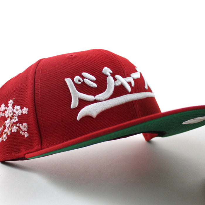 Los Angeles Dodgers Cherry Blossom New Era 59Fifty Fitted Hat (Scarlet Red Gray Under Brim)
