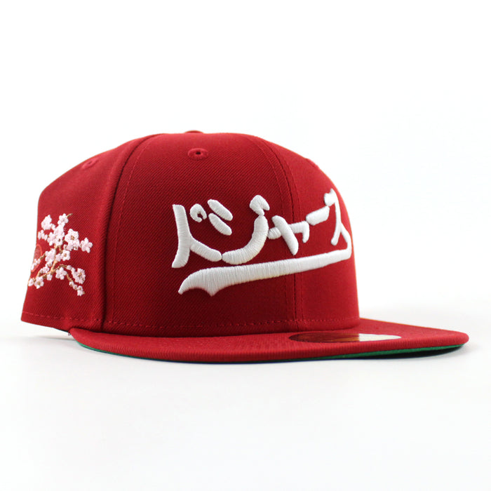 Los Angeles Dodgers Cherry Blossom New Era 59Fifty Fitted Hat (Scarlet Red Gray Under Brim)