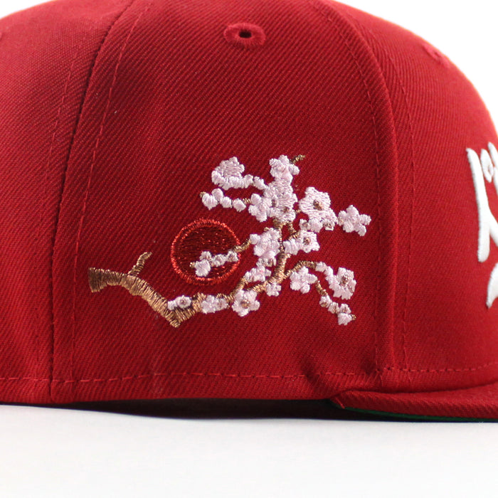 Los Angeles Dodgers Cherry Blossom New Era 59Fifty Fitted Hat (Scarlet Red Gray Under Brim)