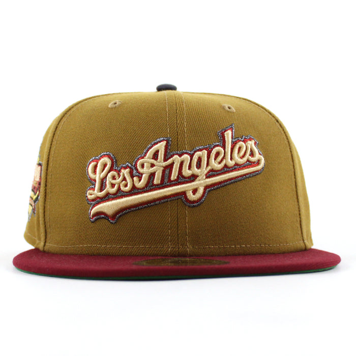 Los Angeles Dodgers Dodgers Stadium 40th Anniversary New Era 59Fifty Fitted Hat (Gold Cardinal Red Green Under Brim)