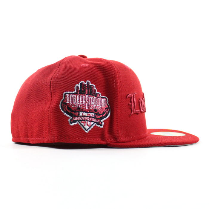 Los Angeles Dodgers Dodgers Stadium Patch New Era 59Fifty Fitted Hat (Scarlet Red Gray Under Brim)