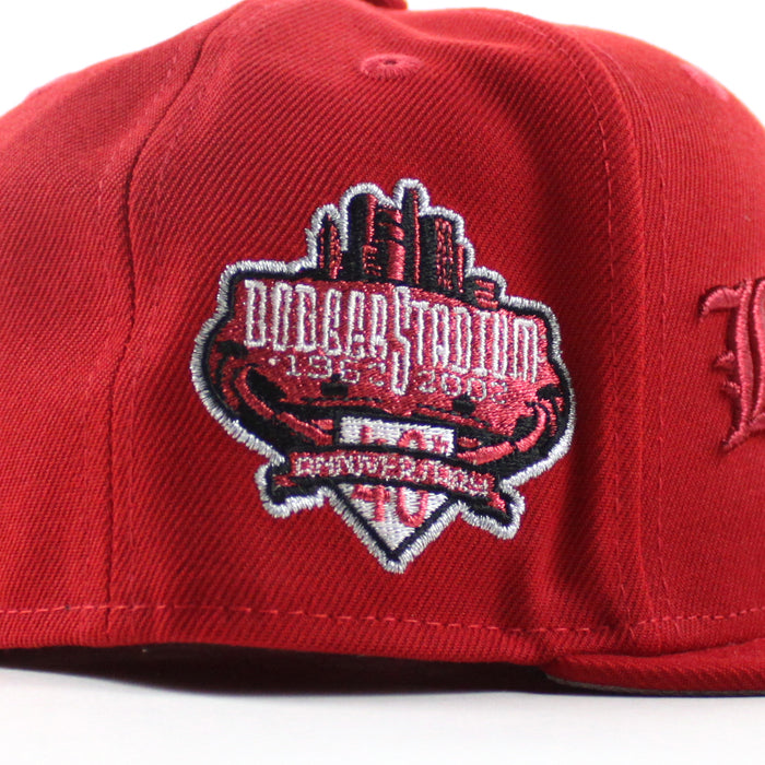 Los Angeles Dodgers Dodgers Stadium Patch New Era 59Fifty Fitted Hat (Scarlet Red Gray Under Brim)