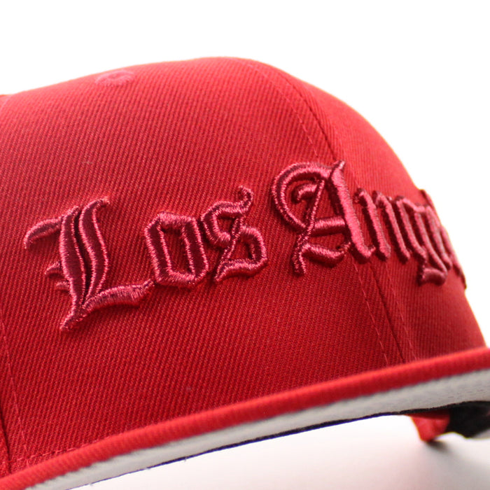 Los Angeles Dodgers Dodgers Stadium Patch New Era 59Fifty Fitted Hat (Scarlet Red Gray Under Brim)