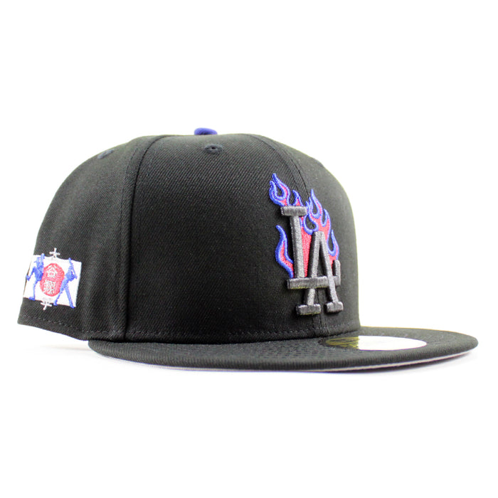 Los Angeles Dodgers Flame Logo Ohtani Patch New Era 59Fifty Fitted Hat (Black Gray Under Brim)