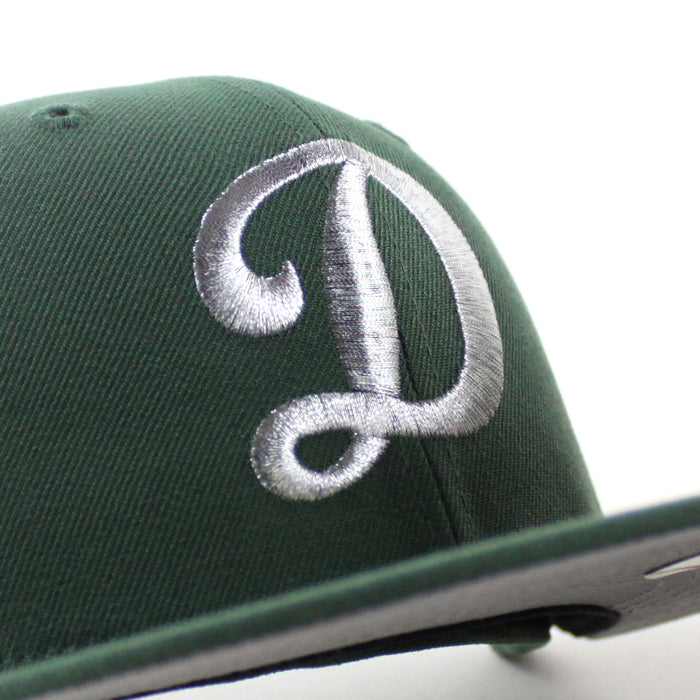 Los Angeles Dodgers Skull Patch New Era 59Fifty Fitted Hat (Pine Green Gray Under Brim)