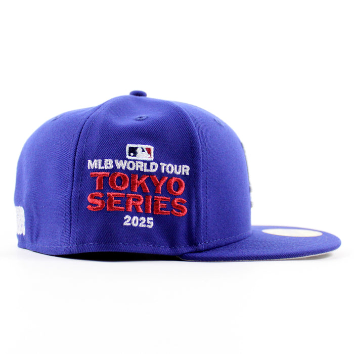 Los Angeles Dodgers Tokyo Series Patch New Era 59Fifty Fitted Hat (Dark Royal Blue Gray Under Brim)