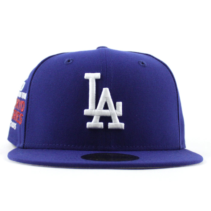 Los Angeles Dodgers Tokyo Series Patch New Era 59Fifty Fitted Hat (Dark Royal Blue Gray Under Brim)