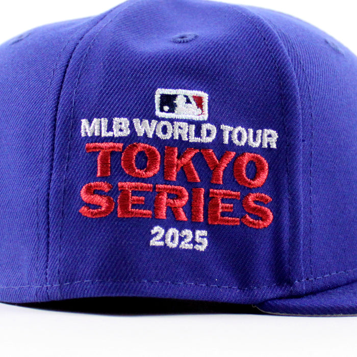 Los Angeles Dodgers Tokyo Series Patch New Era 59Fifty Fitted Hat (Dark Royal Blue Gray Under Brim)