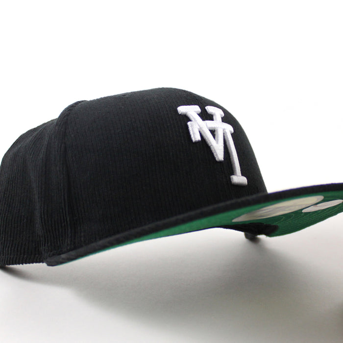 Los Angeles Dodgers Upside Down Corduroy New Era 59Fifty Fitted Hat (Black Green Under Brim)