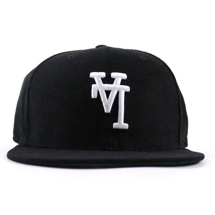 Los Angeles Dodgers Upside Down Corduroy New Era 59Fifty Fitted Hat (Black Green Under Brim)