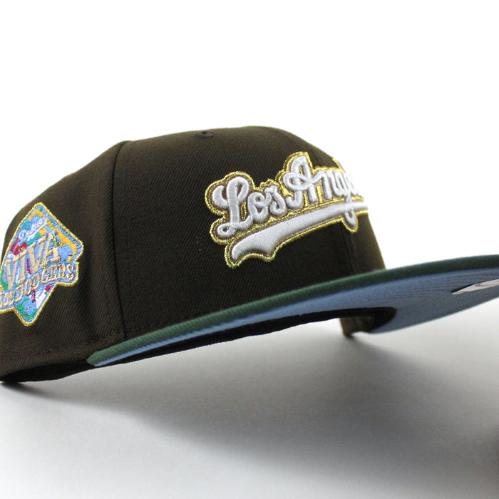 Los Angeles Dodgers VIVA La Dodgers New Era 59Fifty Fitted Hat (Walnut Mountain Green Sky Blue Under Brim)
