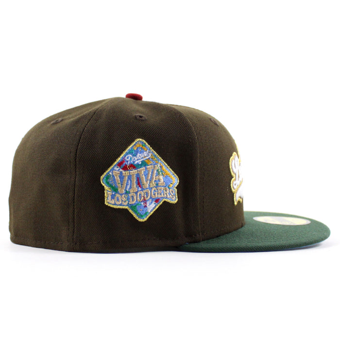Los Angeles Dodgers VIVA La Dodgers New Era 59Fifty Fitted Hat (Walnut Mountain Green Sky Blue Under Brim)