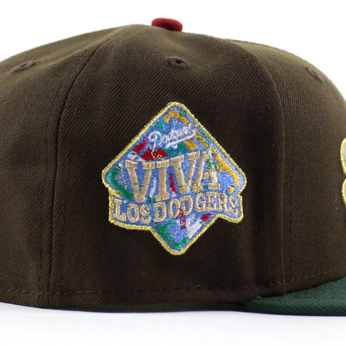 Los Angeles Dodgers VIVA La Dodgers New Era 59Fifty Fitted Hat (Walnut Mountain Green Sky Blue Under Brim)