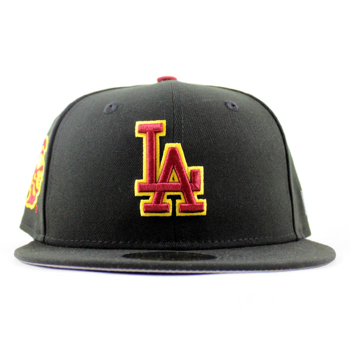 Los Angeles Dodgers x University of Southern California New Era 59Fifty Fitted Hat (Black Gray Under Brim)