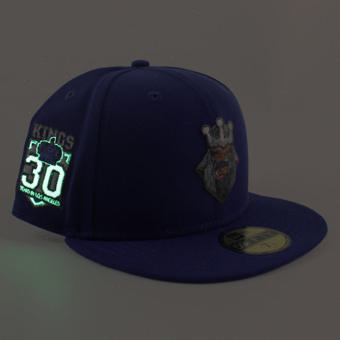 Los Angeles Kings 30 Years New Era 59Fifty Fitted Hat (Royal Blue Gray Under brim)