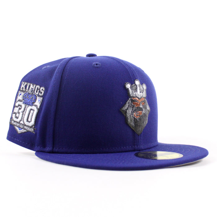 Los Angeles Kings 30 Years New Era 59Fifty Fitted Hat (Royal Blue Gray Under brim)