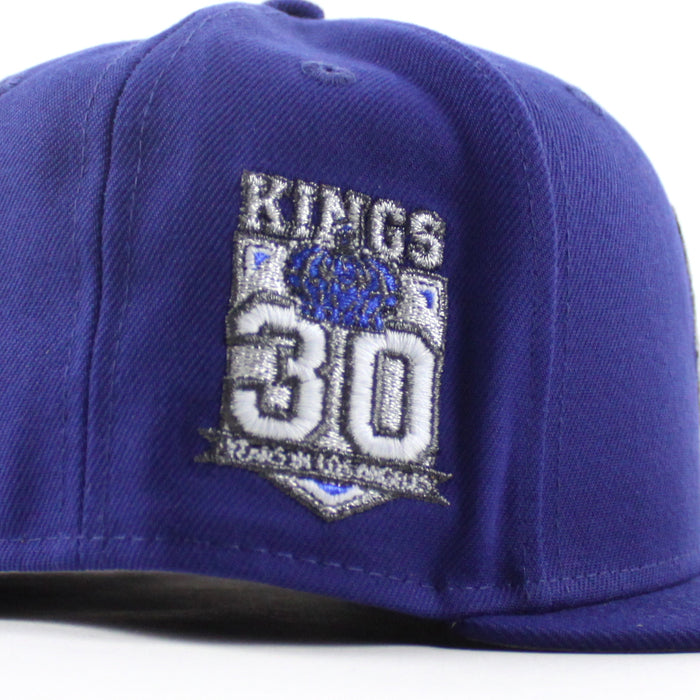 Los Angeles Kings 30 Years New Era 59Fifty Fitted Hat (Royal Blue Gray Under brim)
