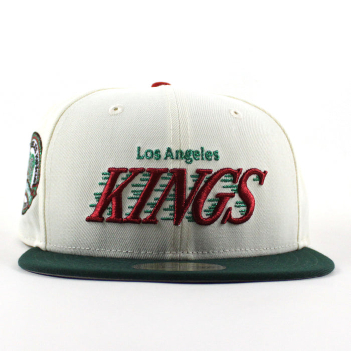 Los Angeles Kings 40th Anniversary New Era 59Fifty Fitted Hat (Chrome White Green Gray Under brim)