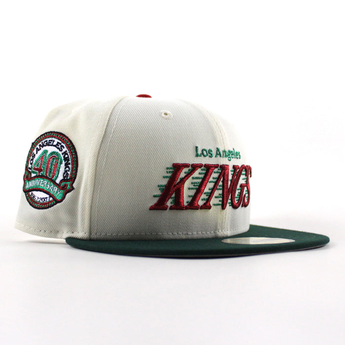 Los Angeles Kings 40th Anniversary New Era 59Fifty Fitted Hat (Chrome White Green Gray Under brim)