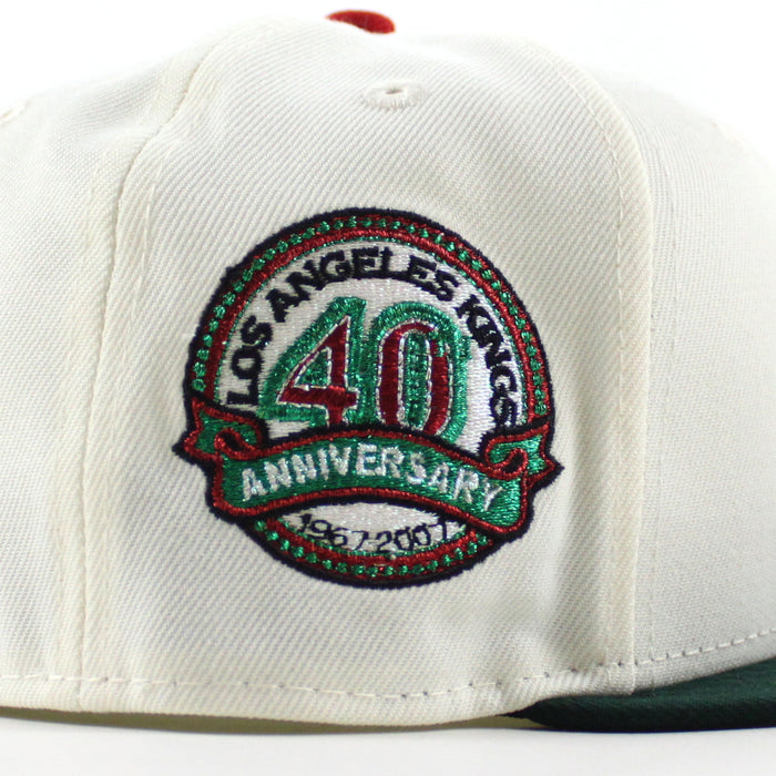 Los Angeles Kings 40th Anniversary New Era 59Fifty Fitted Hat (Chrome White Green Gray Under brim)