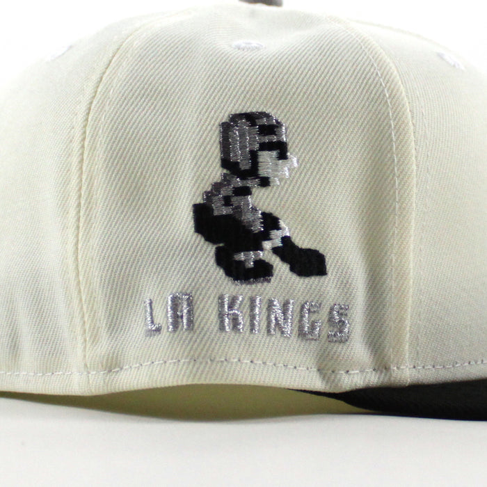 Los Angeles Kings Skull Mask 8 Bit Patch New Era 59Fifty Fitted Hat (Chrome White Black Gray Under brim)