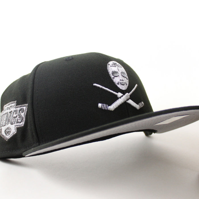 Los Angeles Kings Skull Mask Kings Patch New Era 59Fifty Fitted Hat (Black Gray Under brim)