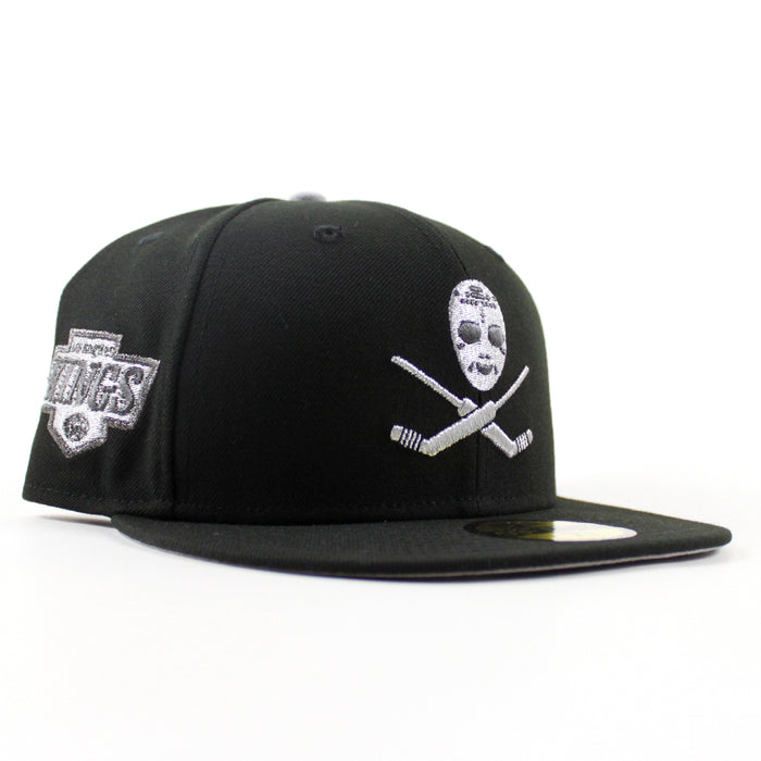 Los Angeles Kings Skull Mask Kings Patch New Era 59Fifty Fitted Hat (Black Gray Under brim)