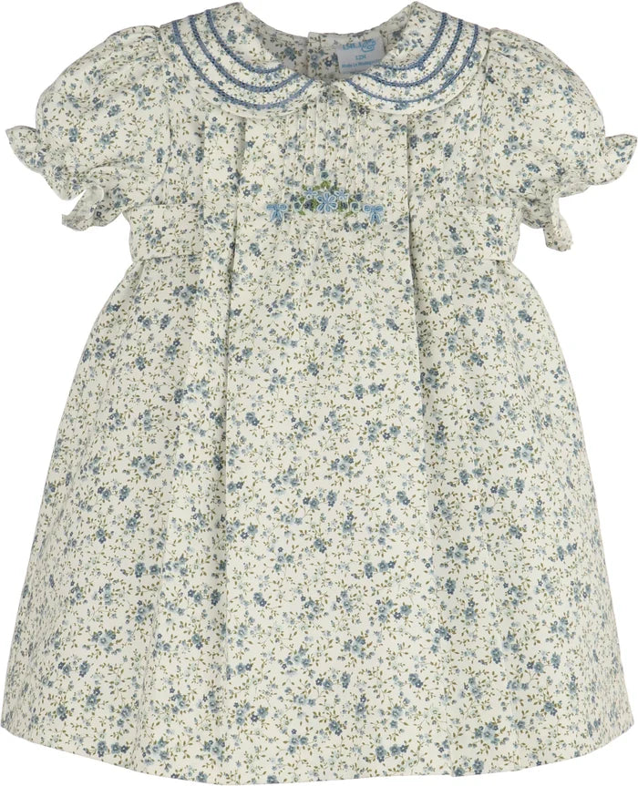 Luli & Me Fallen Leaves Wreath Dress-Blue