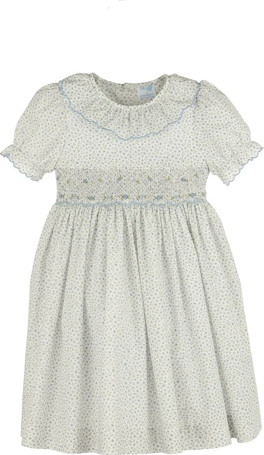 Luli & Me Forest Fairy Smock Dress-Blue
