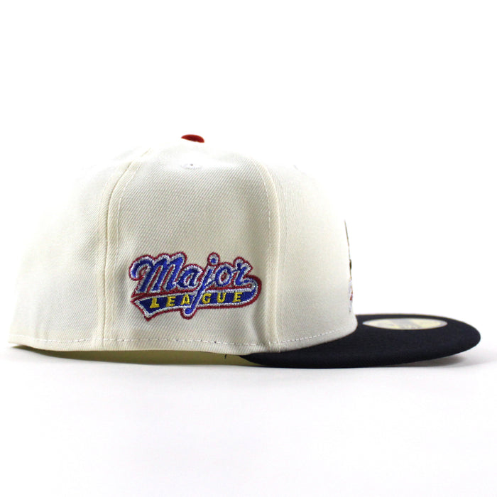 MAJOR LEAGUE Wild Thing New Era 59Fifty Fitted Hat (Chrome White Navy Green Under Brim)
