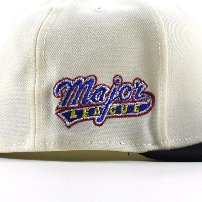 MAJOR LEAGUE Wild Thing New Era 59Fifty Fitted Hat (Chrome White Navy Green Under Brim)