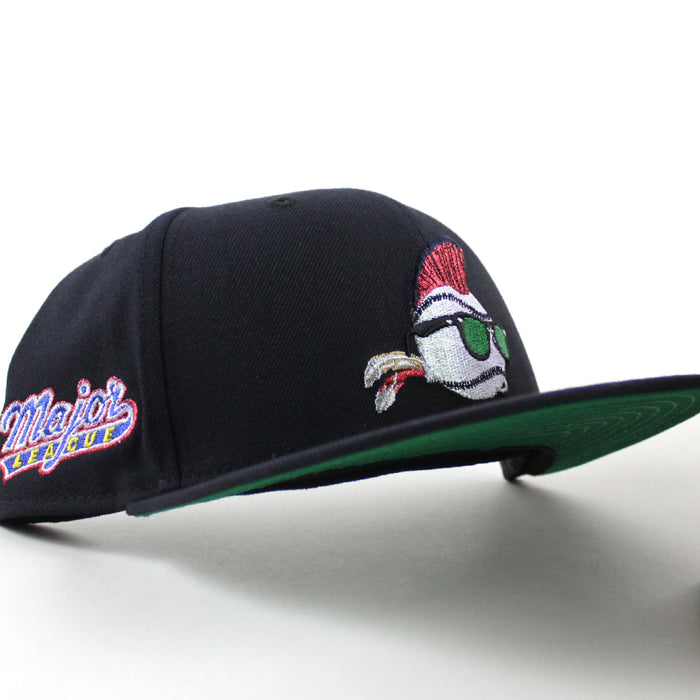 MAJOR LEAGUE Wild Thing New Era 59Fifty Fitted Hat (Navy Green Under Brim)