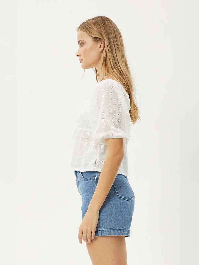 Marlow - Recycled Tie Front Top | White-Image 2