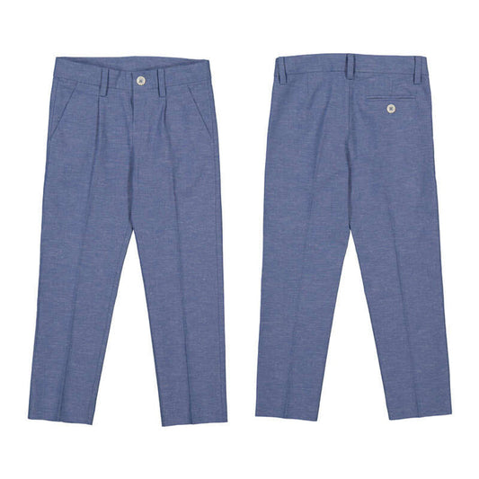 Mayoral Linen Suit Pants-Indigo