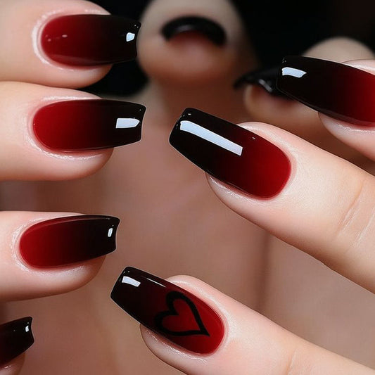 Medium and long ballet black and red 0mbre