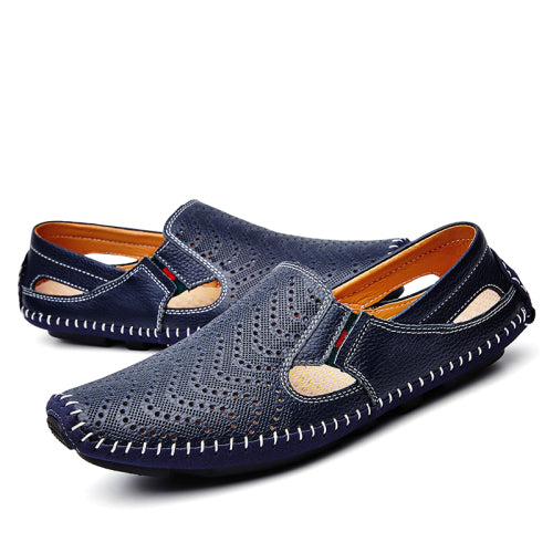Men Fashion Leather Sandals Plus Size 45 46 47 Casual Slip-on Summer Shoes 5 Colors Size 38-47