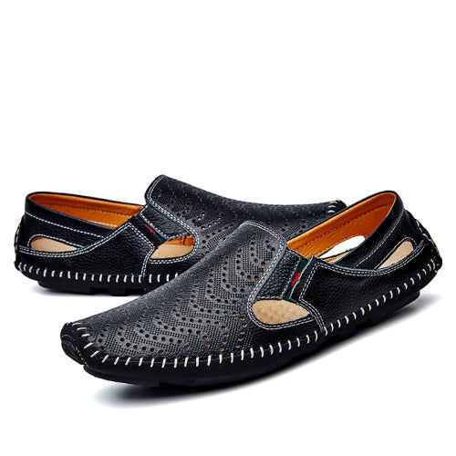 Men Fashion Leather Sandals Plus Size 45 46 47 Casual Slip-on Summer Shoes 5 Colors Size 38-47
