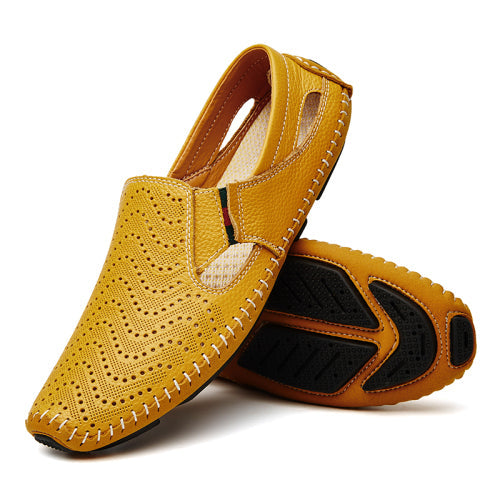 Men Fashion Leather Sandals Plus Size 45 46 47 Casual Slip-on Summer Shoes 5 Colors Size 38-47