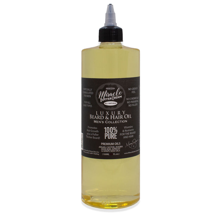 Miracle Butter Cream Men's Luxury Beard and Hair Oil 16 oz, miraclebuttercream.com