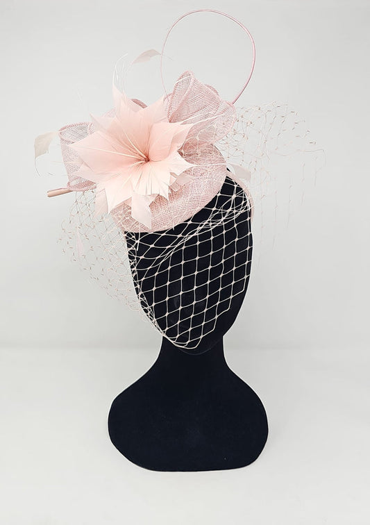 Metallic Oyster Veil Net Looped Hairband Fascinator