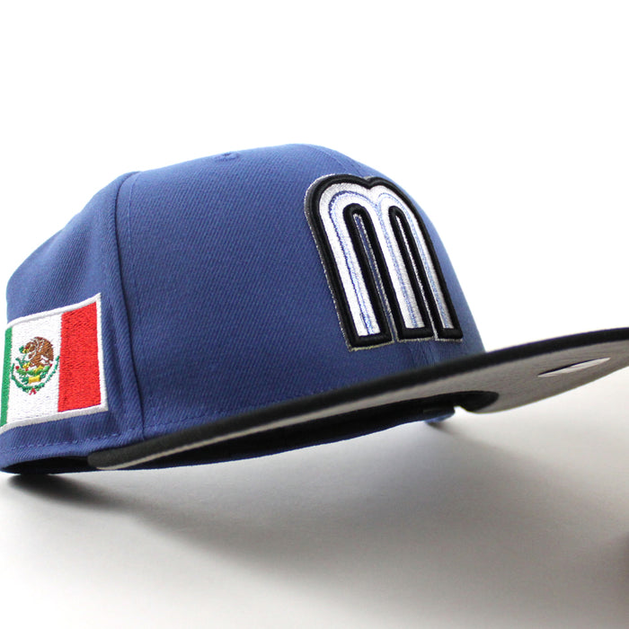 Mexico World Baseball Classic (WBC) New Era 59Fifty Fitted Hat (Indigo Blue Black Gray Under Brim)