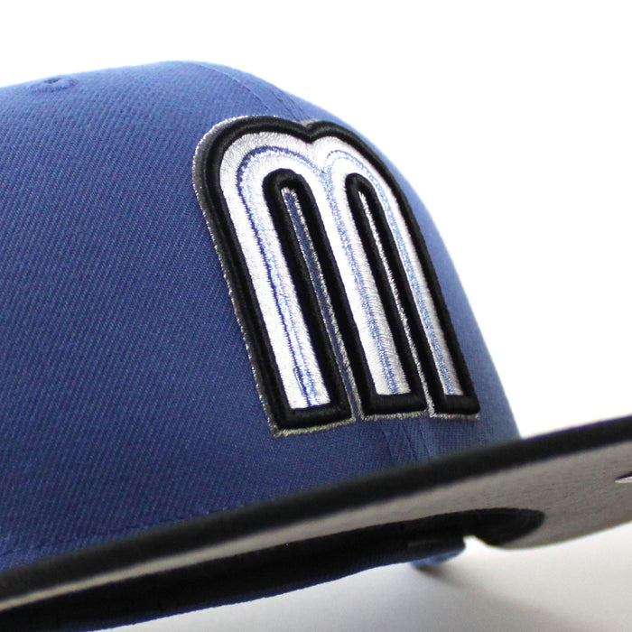 Mexico World Baseball Classic (WBC) New Era 59Fifty Fitted Hat (Indigo Blue Black Gray Under Brim)