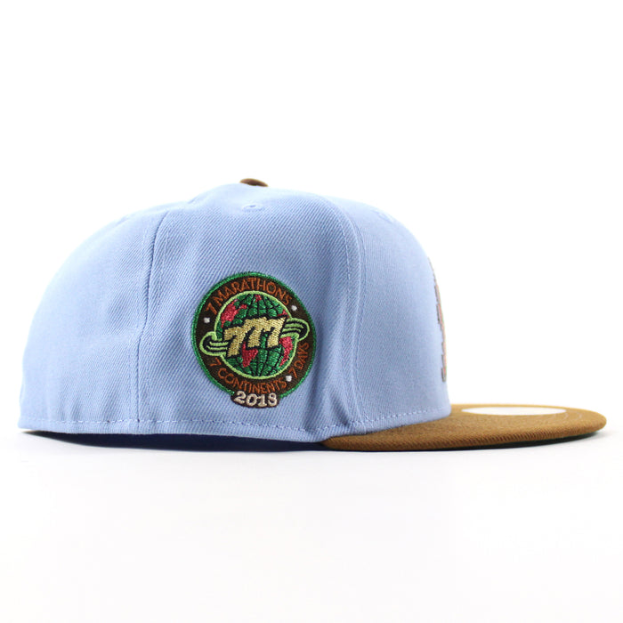 Miami Marlins 777 Patch New Era 59Fifty Fitted Hat (Birdseye Blue Peanut Green Under brim)