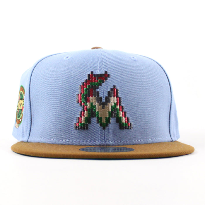Miami Marlins 777 Patch New Era 59Fifty Fitted Hat (Birdseye Blue Peanut Green Under brim)