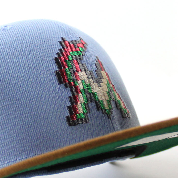 Miami Marlins 777 Patch New Era 59Fifty Fitted Hat (Birdseye Blue Peanut Green Under brim)