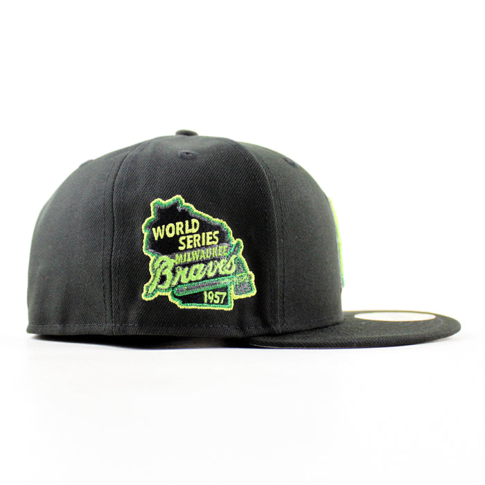 Milwaukee Brewers 1957 World Series New Era 59Fifty Fitted Hat (Black Gray Under Brim)