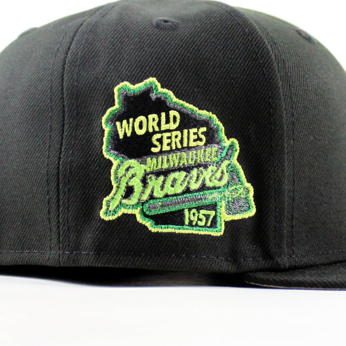 Milwaukee Brewers 1957 World Series New Era 59Fifty Fitted Hat (Black Gray Under Brim)